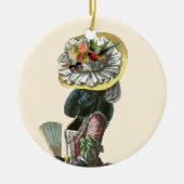 Black Poodle Marie Antoinette kerstversiering Keramisch Ornament (Voorkant)