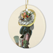 Black Poodle Marie Antoinette kerstversiering Keramisch Ornament (Links)