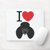 Black Poodle Mousepad Muismat (Met muis)
