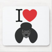 Black Poodle Mousepad Muismat (Voorkant)