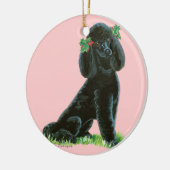 Black Poodle n Holly Kerstboom Ornament (Links)
