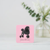 Black Poodle Pet Grooming Vierkante Visitekaartje (Staand voorkant)