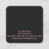 Black Poodle Pet Grooming Vierkante Visitekaartje (Achterkant)