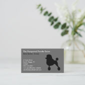 Black Poodle Silhouette (standaard, Fancy haircut) Visitekaartje (Staand voorkant)