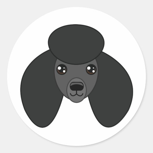 Black Poodle Stickers (Voorkant)