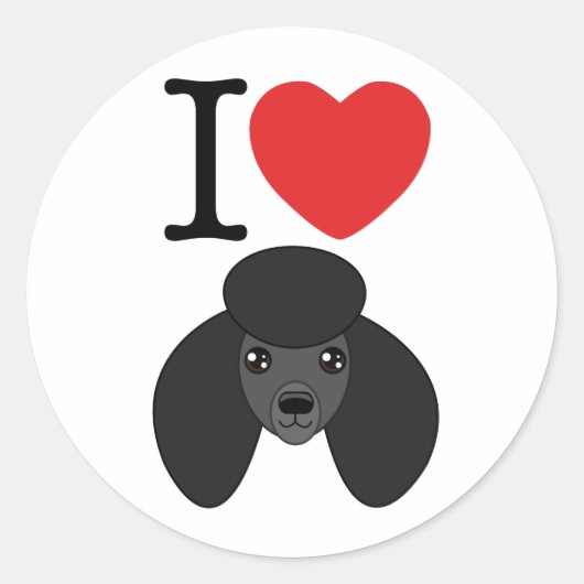 Black Poodle Stickers (Voorkant)