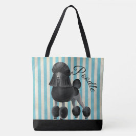 Black Poodle Stripe Bag Tote Bag