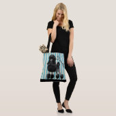 Black Poodle Stripe Bag Tote Bag (Op model)