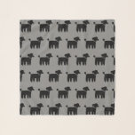 Black Poodles Pattern Sjaal<br><div class="desc">Poodle Lover's Scarf. Zwart en grijs patroon.</div>