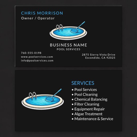 Black Pool Services Professional Visitekaartje