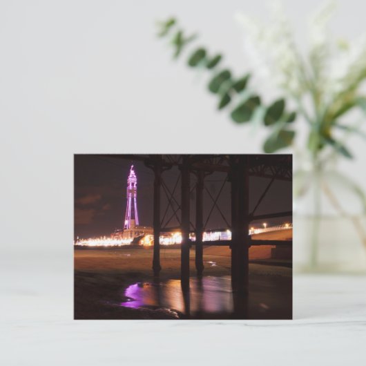 black-pooltorverlichting briefkaart (Staand voorkant)