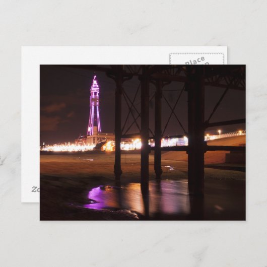 black-pooltorverlichting briefkaart (Voorkant / Achterkant)