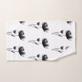 Black Poppies Abstracte Flowers Floral Garden Bad Handdoek (Handdoek)