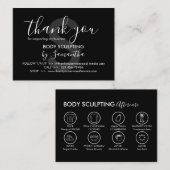 Black Post Body Sculpting Aftercare Dank u Visitekaartje (Voorkant / Achterkant)