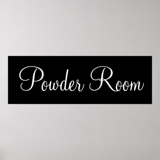 Black Powder Room Wall Art Poster Afdrukken (Voorkant)