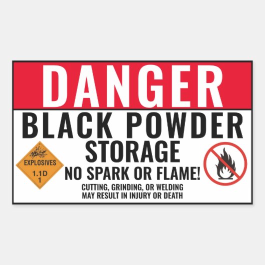 Black Powder Storage Sticker (Voorkant)
