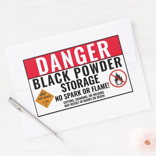 Black Powder Storage Sticker (Envelop)