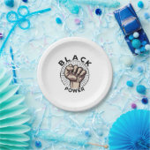 Black Power Afrocentric Papieren Bordje (Feest)