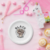 Black Power Afrocentric Papieren Bordje (Feest)