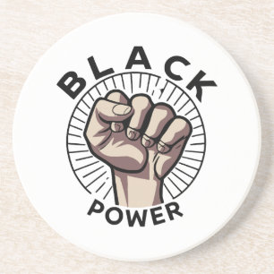 Black Power Afrocentric Zandsteen Onderzetter