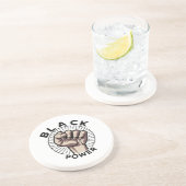 Black Power Afrocentric Zandsteen Onderzetter (Zijkant)