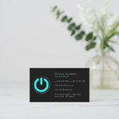 Black Power Button, technologie - Visitekaartje (Staand voorkant)