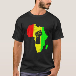 Black Power Fist Africa Map Inspirerend Black Le T-shirt