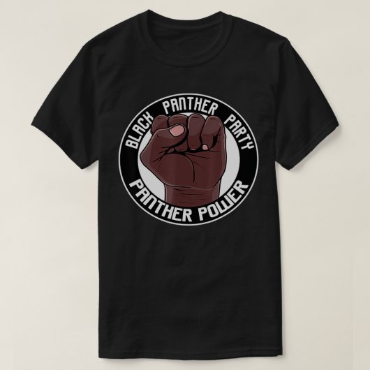 Black Power Fist Panther Party Oakland California T-shirt (Design voorkant)