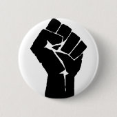 Black Power Fist Ronde Button 5,7 Cm (Voorkant)