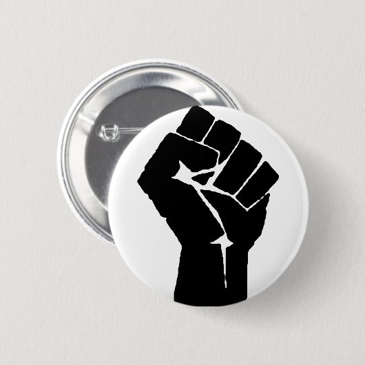 Black Power Fist Ronde Button 5,7 Cm (Voorkant /achterkant)