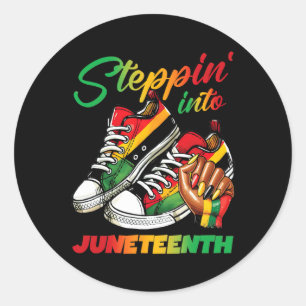 Black Power Juneteenth 1865 Melanin Pride Afrikaan Ronde Sticker
