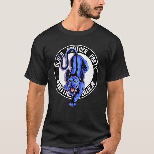 Black Power Panther Party Retro Geschiedenis T-shirt (Voorkant)