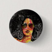 Black power ronde button 3,2 cm (Voorkant)