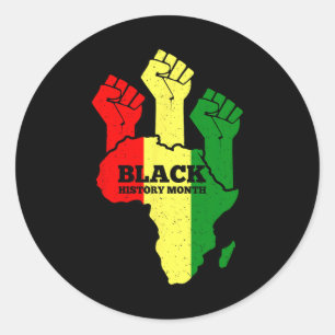Black Power Vuist Black History Month Afro-Amerika Ronde Sticker