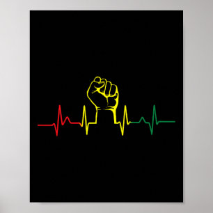 Black Power Vuist Hartslag Afro-Amerikaanse trots Poster