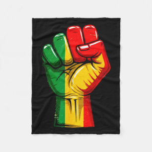 Black Power Vuist Pan-Afrikaanse Vlag Verhoogde Tr Fleece Deken