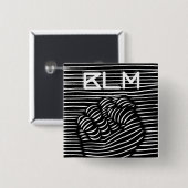 Black Power Vuist Van BLM, Black History Month Vierkante Button 5,1 Cm (Voorkant /achterkant)
