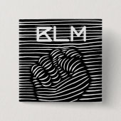 Black Power Vuist Van BLM, Black History Month Vierkante Button 5,1 Cm (Voorkant)