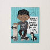 Black Powerful and Brave Boy Jigzaag Puzzle Legpuzzel (Verticaal)