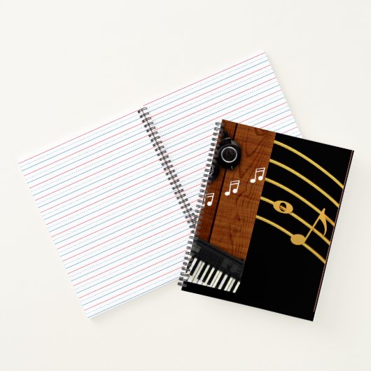 Black Practice Musical note design Spiral Notitieb Notitieboek (Binnen)