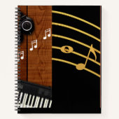 Black Practice Musical note design Spiral Notitieb Notitieboek (Voorkant)