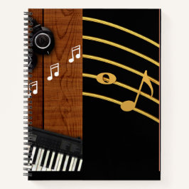 Black Practice Musical note design Spiral Notitieb Notitieboek