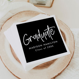 Black | Preppy Script-Afstuderen Servet