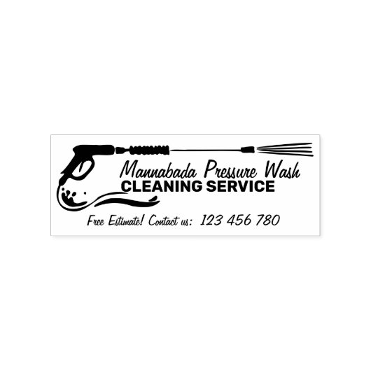 Black Pressure Power Washing Home Cleaning Pro Rubberstempel (Afrduk)