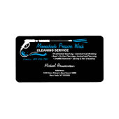 Black Pressure Wash Power Cleaning Service Etiket (Voorkant)
