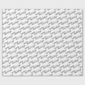 Black Prettige feestdagen Wordart Pattern on White Cadeaupapier (Vlak)