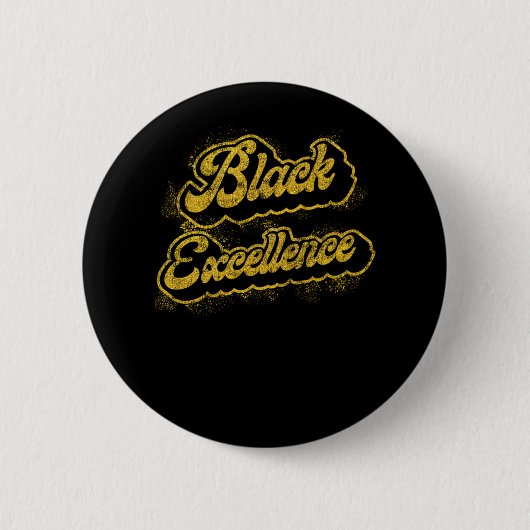 Black Pride Black Excellence Retro  Ronde Button 5,7 Cm (Voorkant)