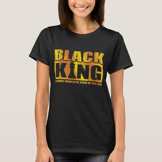 Black Pride Black King schaakstuk Black History M T-shirt (Voorkant)