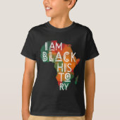 Black Pride Gifts I Am Black History African Ameri T-shirt (Voorkant)