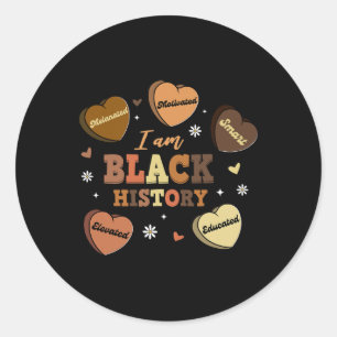 Black Pride I'm Black Geschiedenis Melanin Snoep H Ronde Sticker